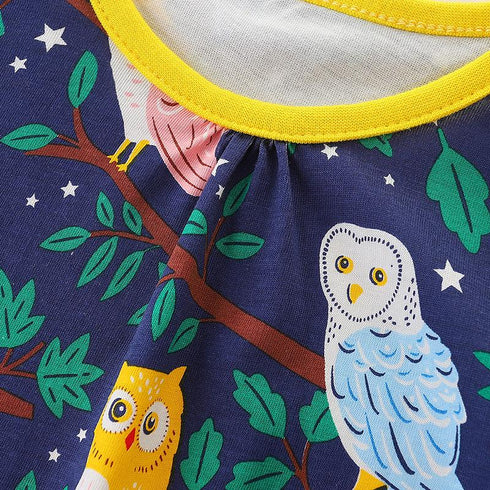 European And American Style Girls Long Sleeve Dress Autumn New Cartoon Printed Princess Dress