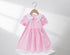 Girl's Doll Neck Dress Summer Bubble Sleeve Macaroon Princess Dress