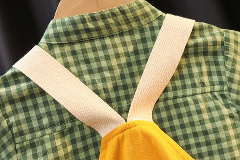 Summer Children's Short Sleeve Strap Shorts Two-Piece Set