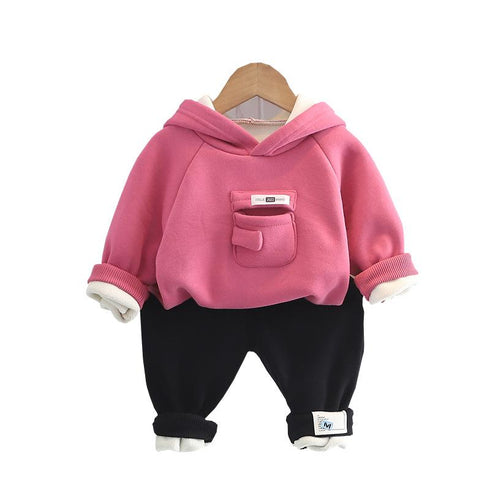 Children's Autumn and Winter Suit Hooded Two-Piece Set