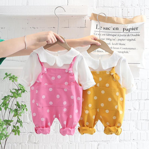 Spring and Autumn Girls Leisure Straps Two-Piece Set