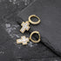 Hip Hop Short Cross Earrings for Men and Women Full of Zircon