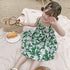 Girls Condole Belt Dress 2022 Summer New Wear Small Clear Sweet Floral Skirt