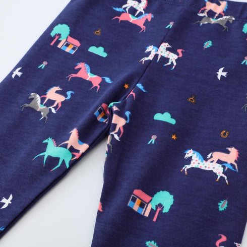 Autumn New Girls Cartoon Printed Pants Cotton Pants