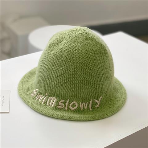 Children's Fisherman's Hat Embroidered Wool Knitted Hat