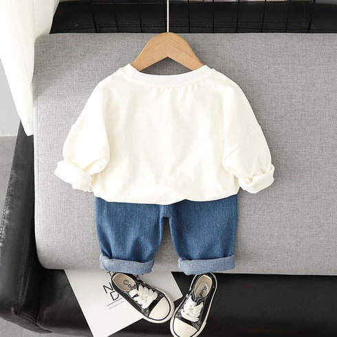 Spring and Autumn Boys' Long Sleeve Suit Two-Piece Set