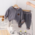 Winter children's hooded long sleeve suit two-piece set