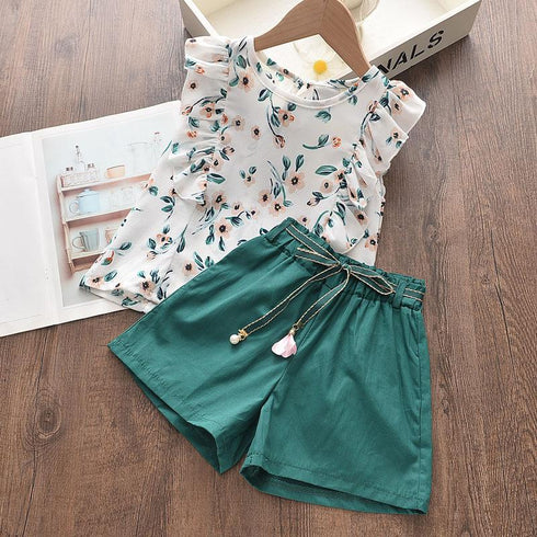 Summer girls top shorts two-piece suit