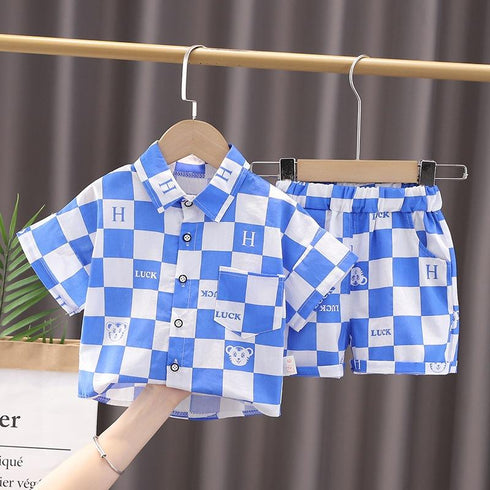 Boys summer suit short sleeve two-piece set