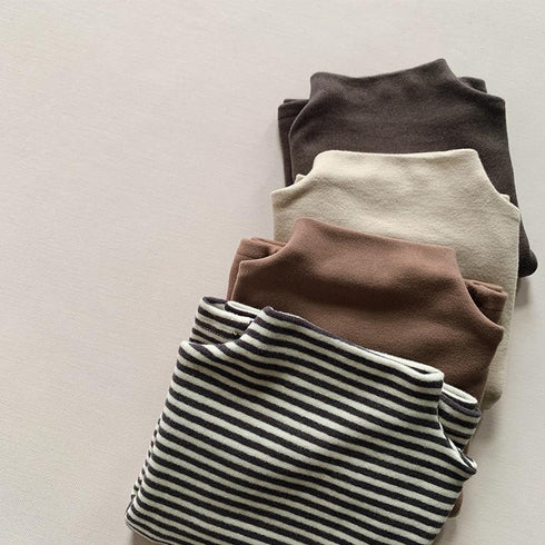 Children's Australian Velvet Backing Shirt Half High Neck De Velvet Warm Top