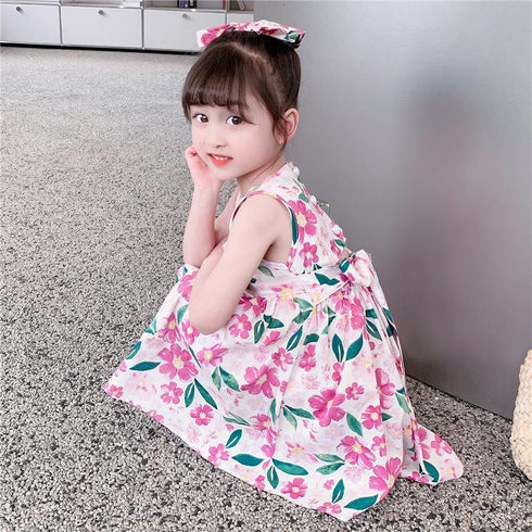 Girls Summer Dress 2022 New Girls Sweet Printed Princess Dress