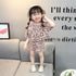 Girls Leopard Short Sleeve Shorts Two Piece Set