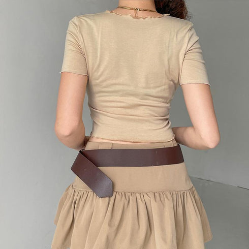 V-neck Butterfly Print T-shirt