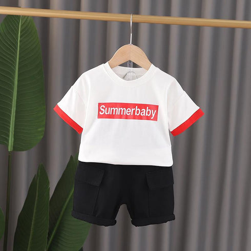 Boys Short Sleeve Jacket Pants Summer Children's Wear