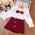 Spring and Autumn Girls Long Sleeve Skirt Pants Two-Piece Set