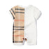Baby Plaid Line Short Sleeve Jumpsuit