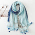 Small Fresh Cotton and Hemp Scarf Bohemian Printed Scarf