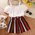 Girls Summer Sling Striped Shorts Set