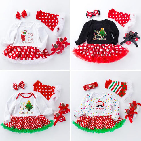 Christmas Baby Suit Long Sleeve Hardy Dress Festival Dress