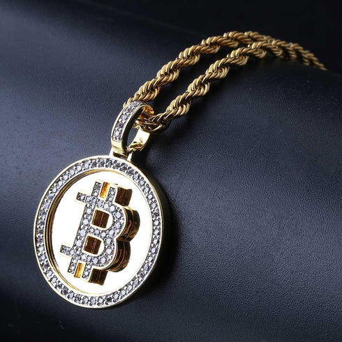 Gold-plated micro-inlaid zircon men's hip-hop necklace pendant