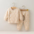 Autumn and winter lace-up kimono two-piece home down cotton-padded jacket coat