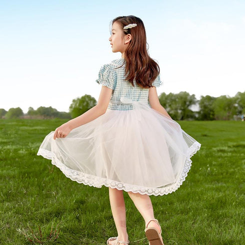 Plaid Mesh Fairy Dress