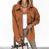 Temperament solid color lapel button lace-up tweed coat