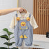 Baby Spring and Autumn Dress Suit Strap Pants Two-Piece Set