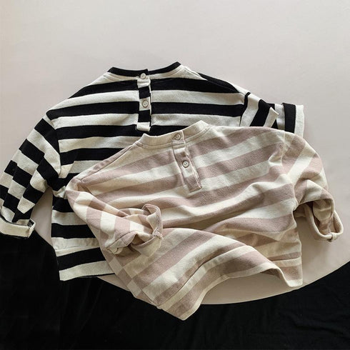 Children's Striped Tee Casual Joker Long Sleeve Top