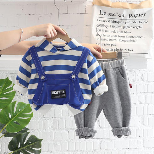 Spring and Autumn Boys Long Sleeve Set Two-Piece Set