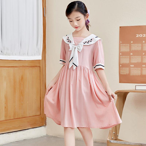 Chiffon Dress Academic Bow Princess Skirt