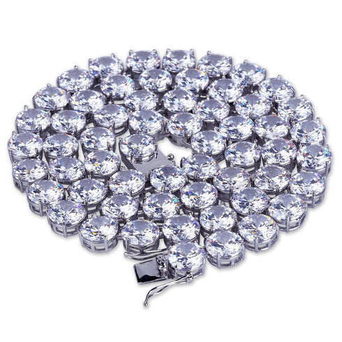 10mm large zircon necklace neck chain hip hop jewelry single-row chain necklace for men and women