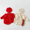 Handmade ball cotton knitted cardigan ha clothes climbing suit two-piece set
