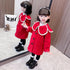 New year coat petal collar long woolen cloth plus cotton coat