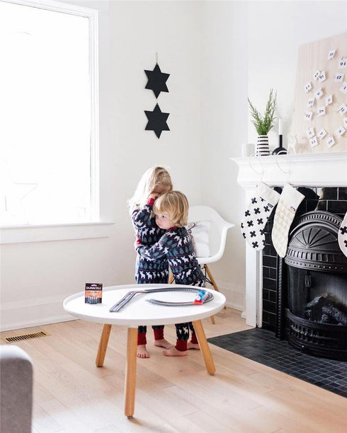 Christmas parents wear home clothes