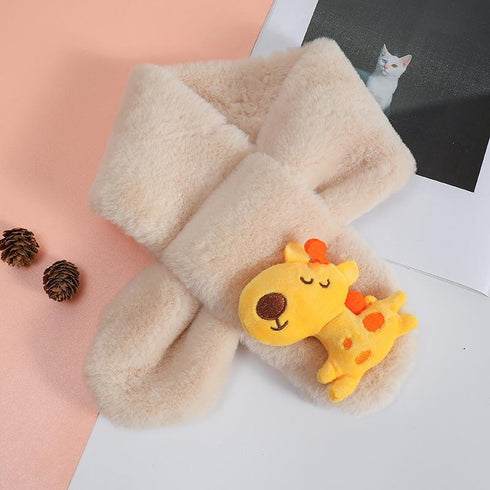 Children's Plush Scarf With Zoo Animal Decal