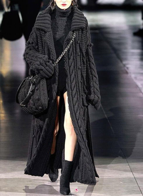 Long Cardigan Sweater Knit Jacket