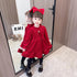 Winter velvet red princess dress New Year Christmas dress