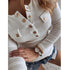 Long Sleeve Top with Button Decal