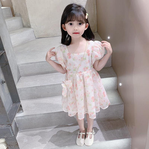 Girls' Summer Dress 2022 New Sweet Short Sleeve Princess Dress
