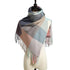 Plaid shawl elegant socialite style