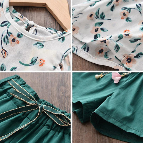 Summer girls top shorts two-piece suit