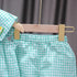 Summer New Girl Doll Collar Short Sleeve Set Baby Girl Fruit Decoration Plaid Two-piece Set