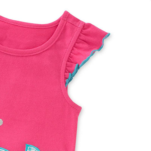 Summer New European And American Style Girls Suit Knitted Cotton Girls Short Sleeve Suit Two-Piece Set