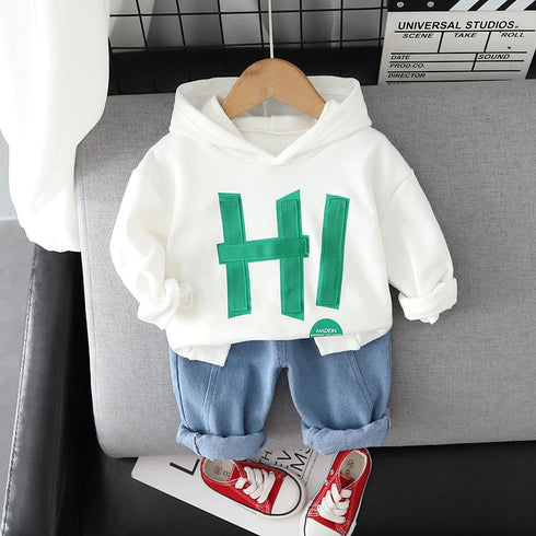 Spring and Autumn Children's Hoodie Two-Piece Set