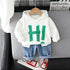 Spring and Autumn Children's Hoodie Two-Piece Set