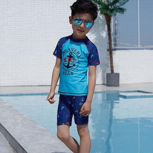 Cartoon-Print Children's Swimsuit Three-Piece Set