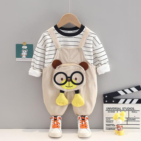 Boys' Spring and Autumn Long Sleeve Straps Set