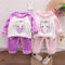 Autumn and winter home clothing girls padded warm pajamas