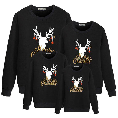Christmas family casual elk letter printing family of three parent-child series